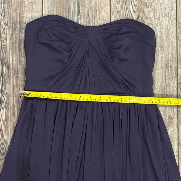 David’s Bridal Strapless Chiffon Dress – Plum, Size 6 (no waist band) - Picture 6 of 7